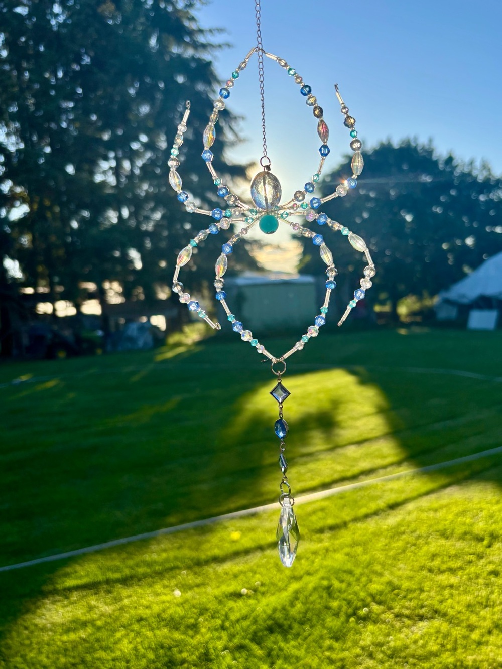 Crystal beaded spider suncatcher. - Picture 3 of 13